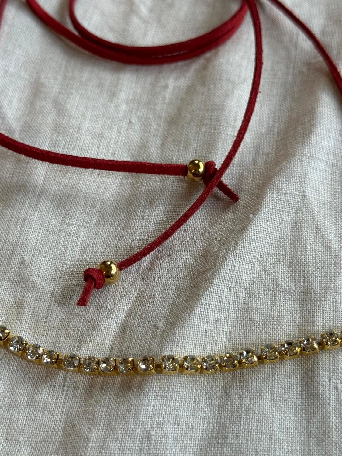 THE Choker Rojo dorado 